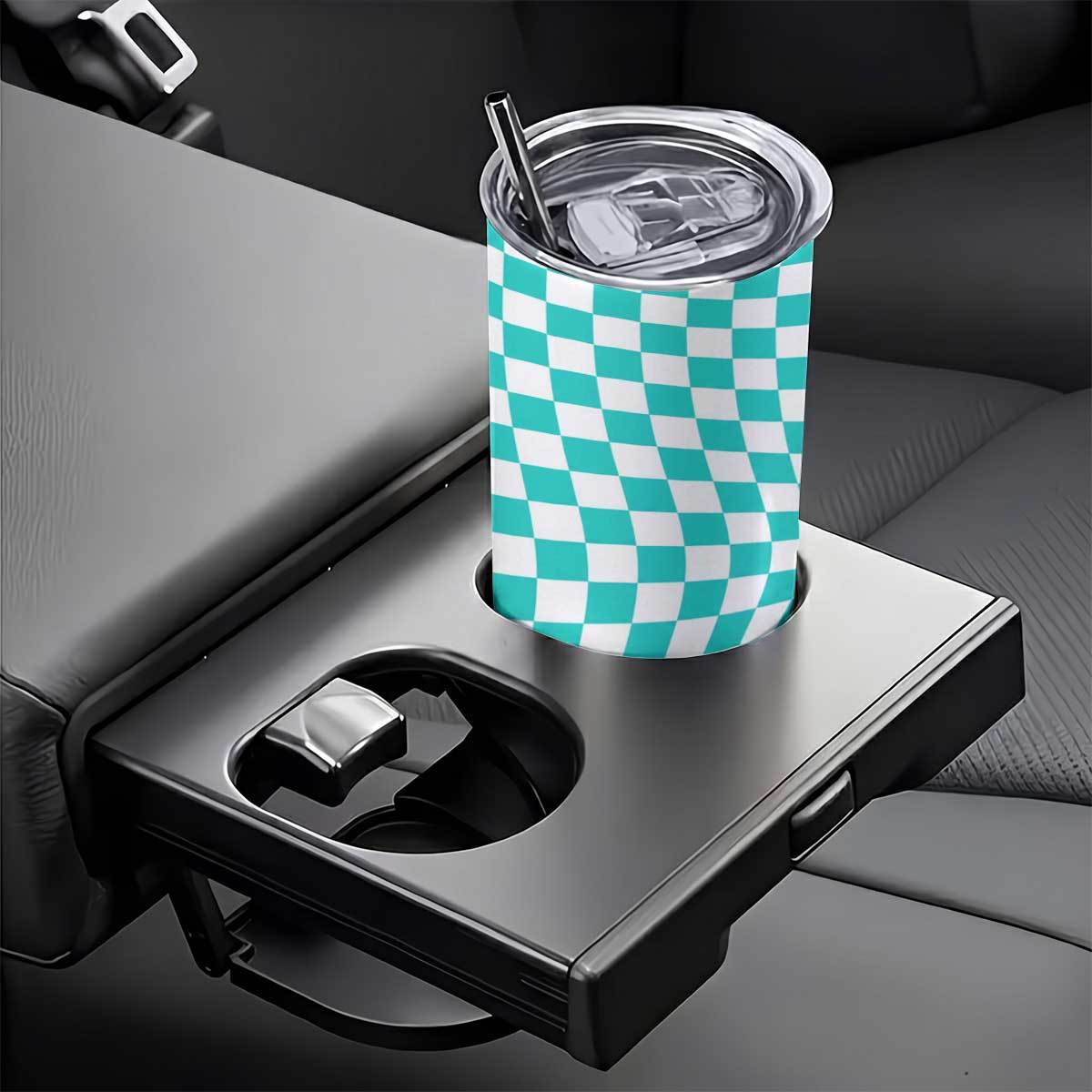 1pc 20oz Teal And White Checke - Tumbler 20Oz White recension och pris