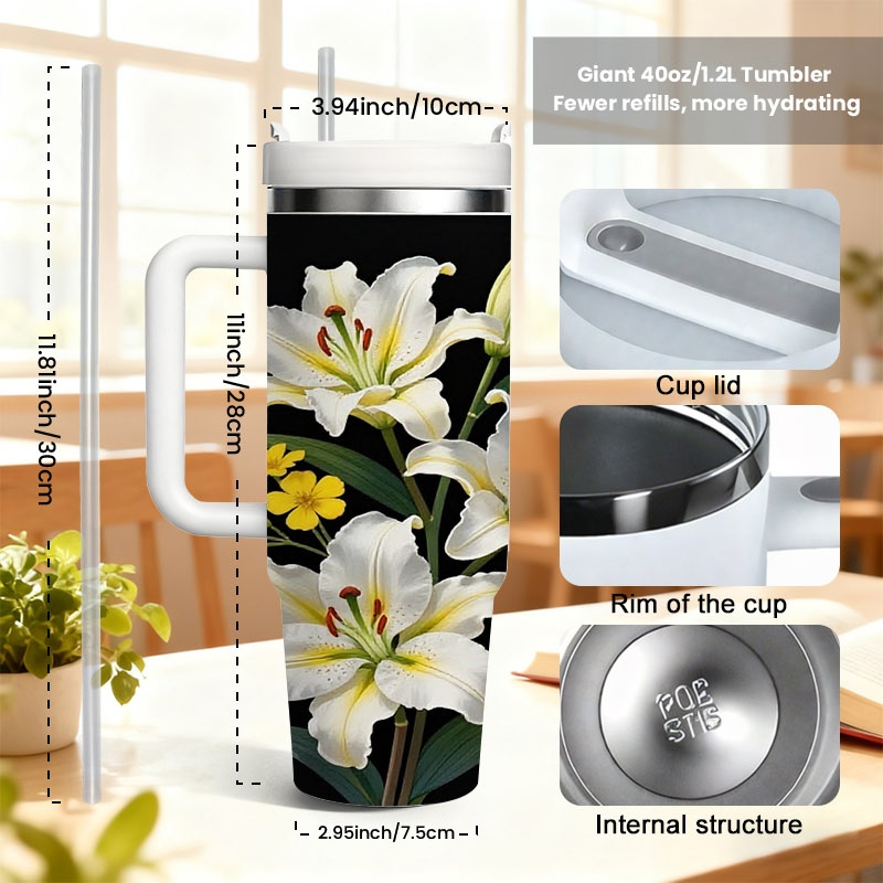 40Oz Stainless Steel Double-Wa - Sublimation Mug White recension och pris