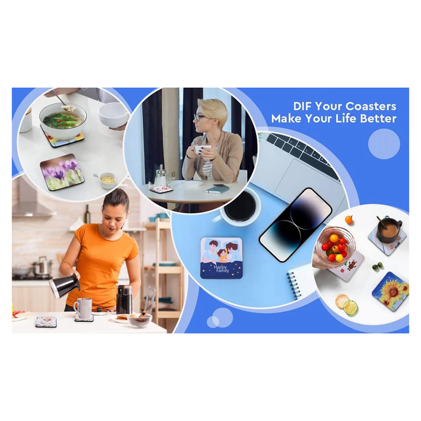 40PCS Square Sublimation Blank - Coaster Sublimation Blank recension och pris