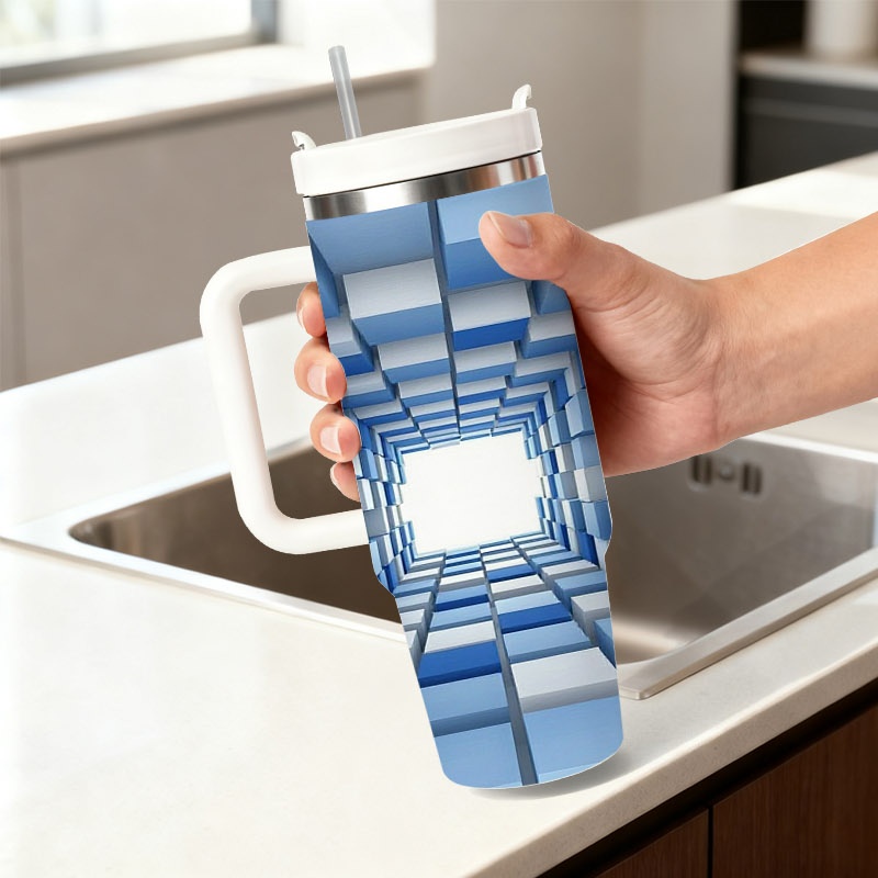 40 Oz Stainless Steel Double W - Sublimation Mug White recension och pris