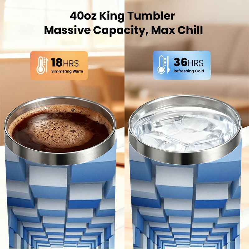 40 Oz Stainless Steel Double W - Sublimation Mug White recension och pris